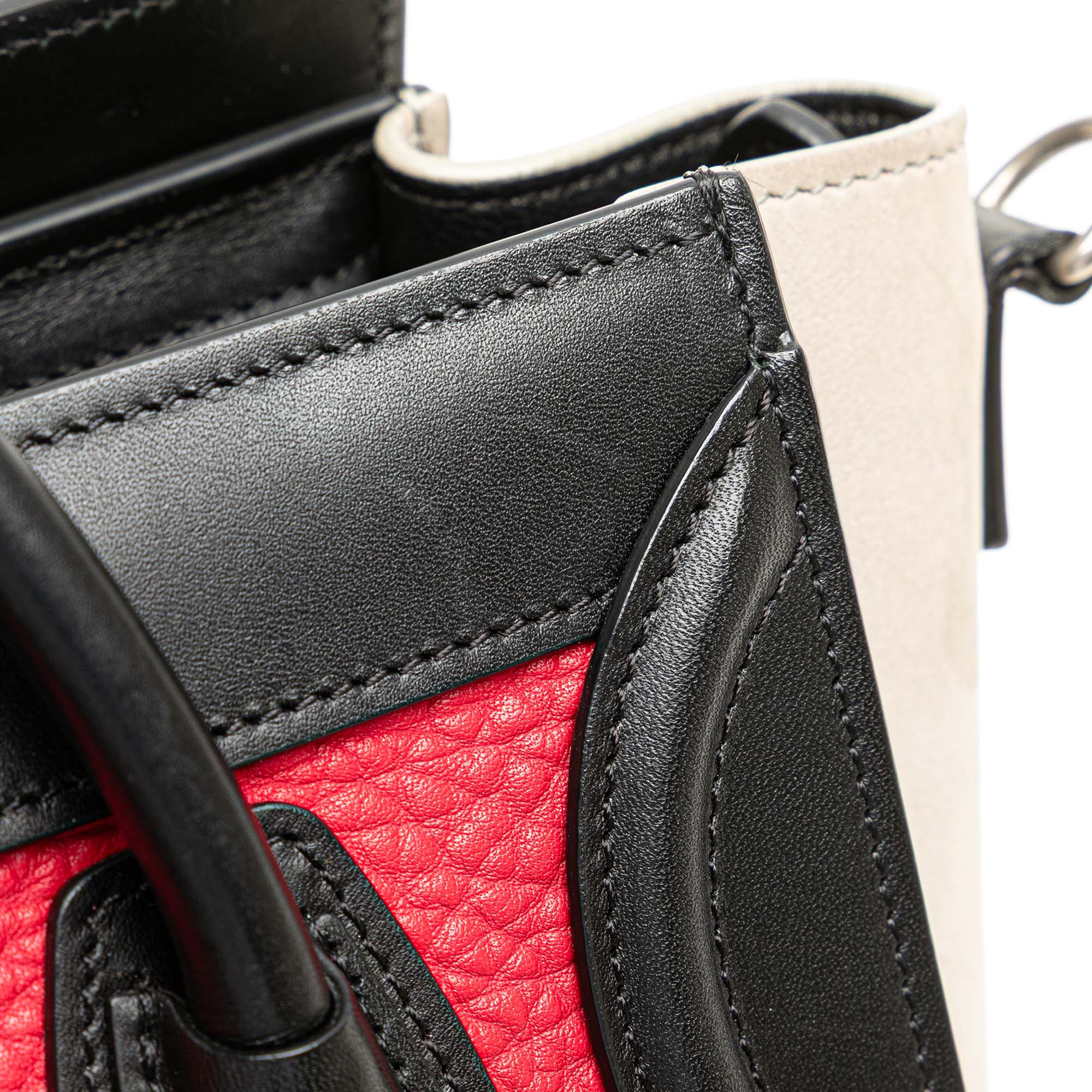 Nano Tricolor Nubuck and Calfskin Luggage Tote