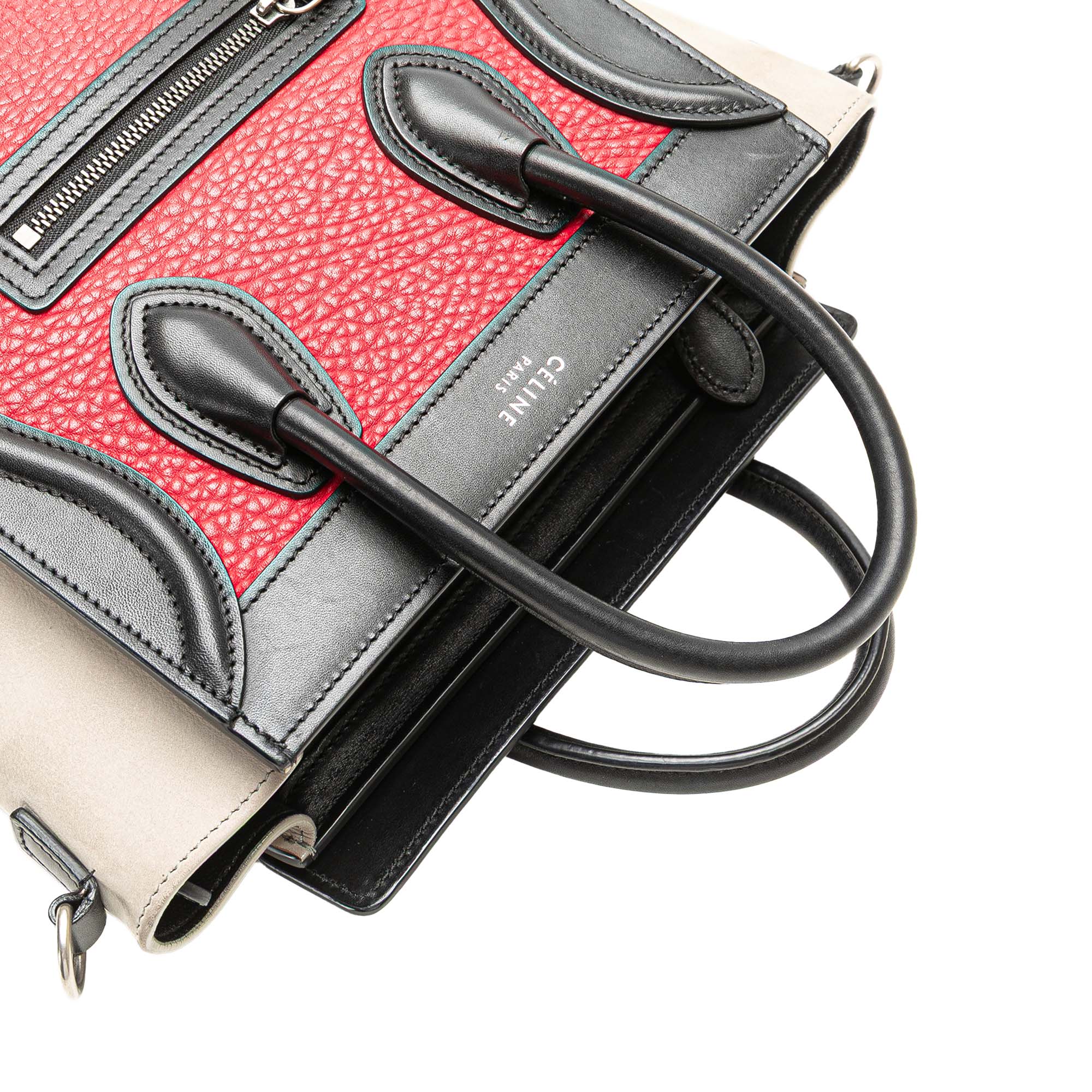 Nano Tricolor Nubuck and Calfskin Luggage Tote