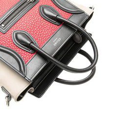 Nano Tricolor Nubuck and Calfskin Luggage Tote
