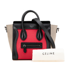 Nano Tricolor Nubuck and Calfskin Luggage Tote