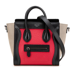 Nano Tricolor Nubuck and Calfskin Luggage Tote