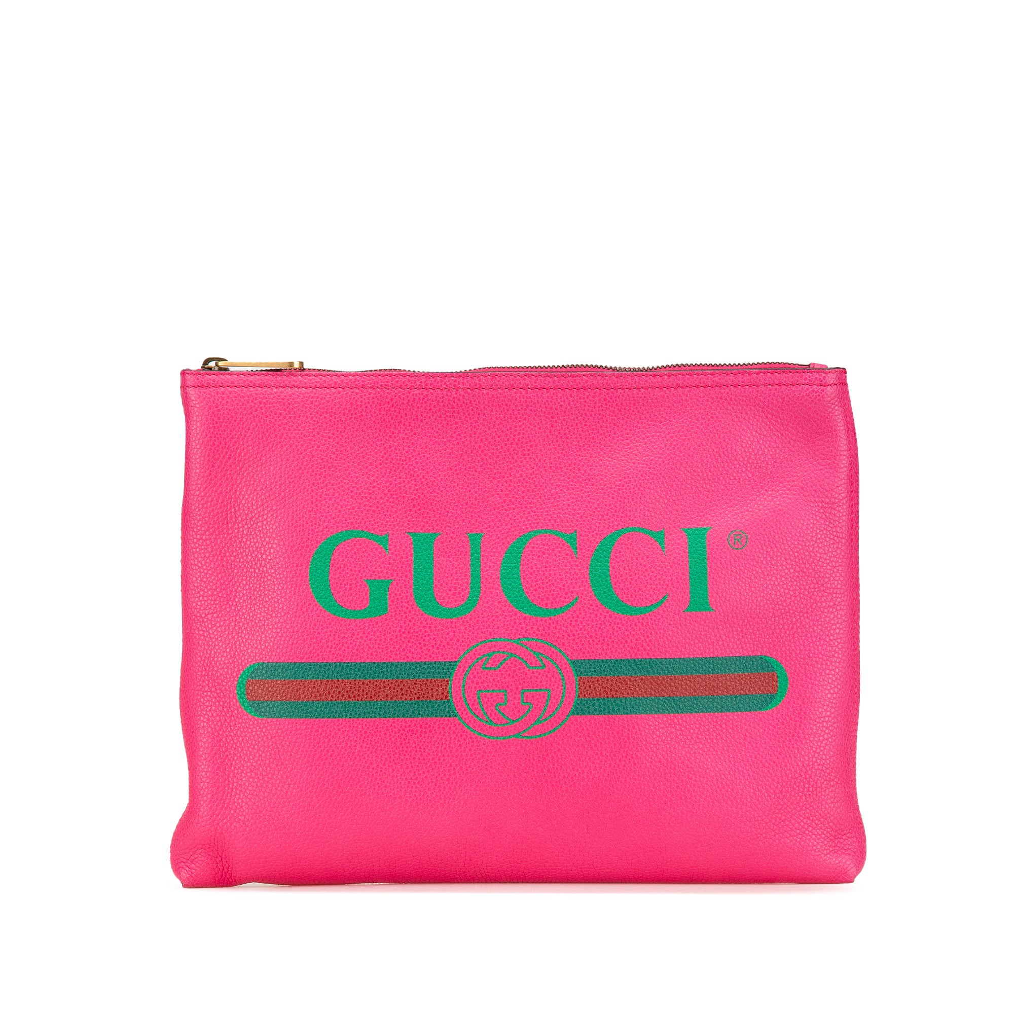 Medium Leather Logo Portfolio Clutch