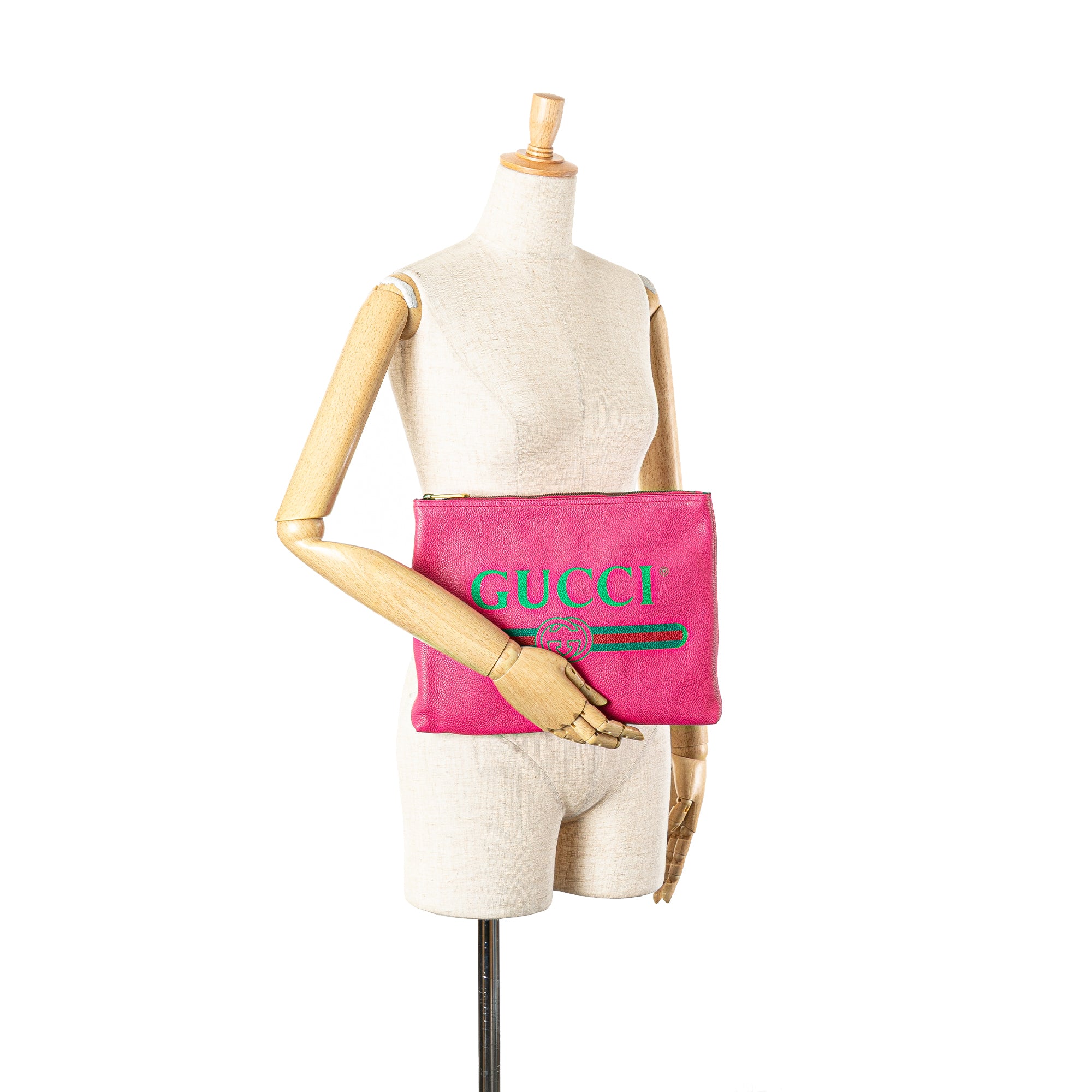 Medium Leather Logo Portfolio Clutch
