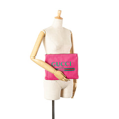 Medium Leather Logo Portfolio Clutch