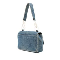CC Printed Denim Single Flap