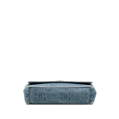 CC Printed Denim Single Flap
