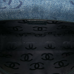 CC Printed Denim Single Flap