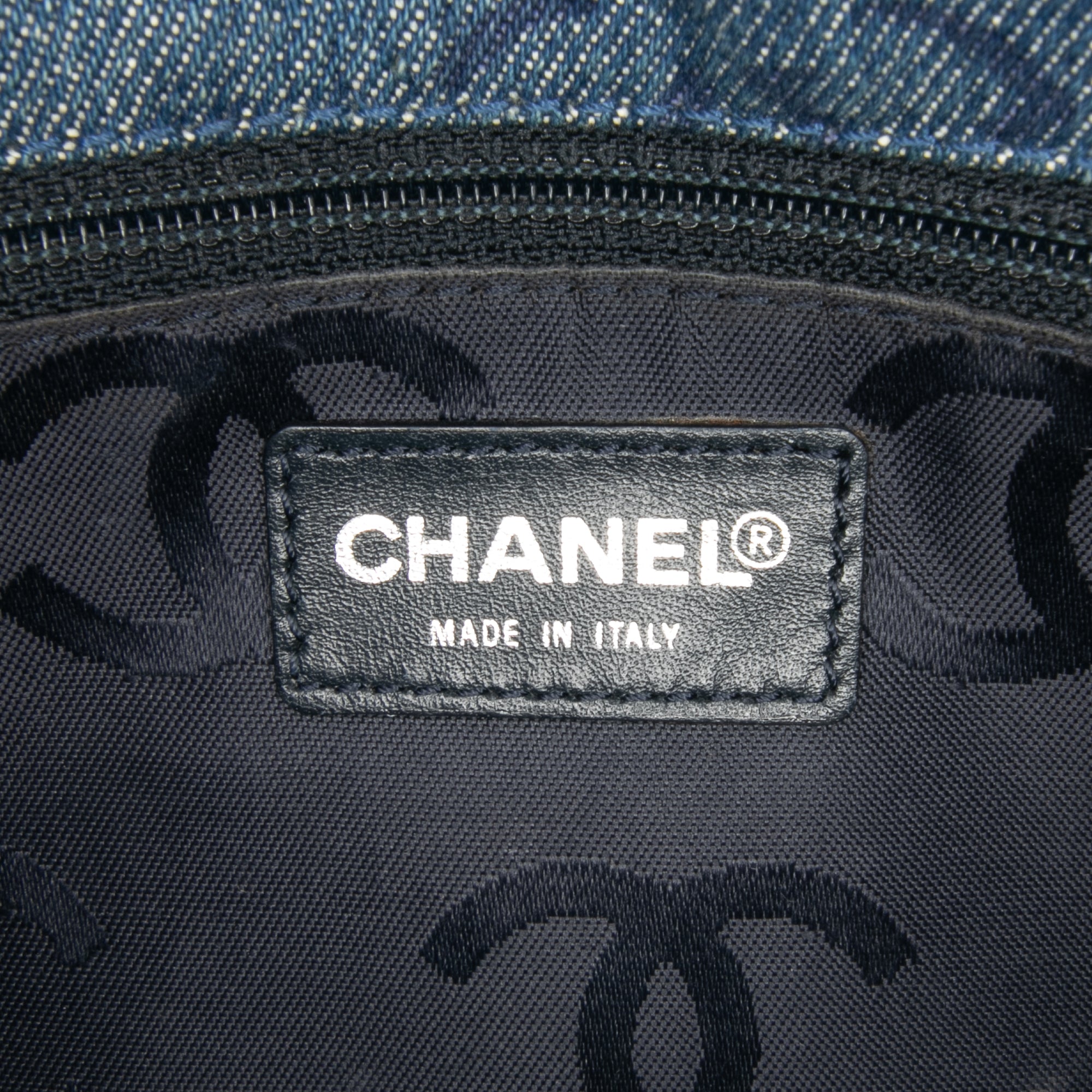 CC Printed Denim Single Flap