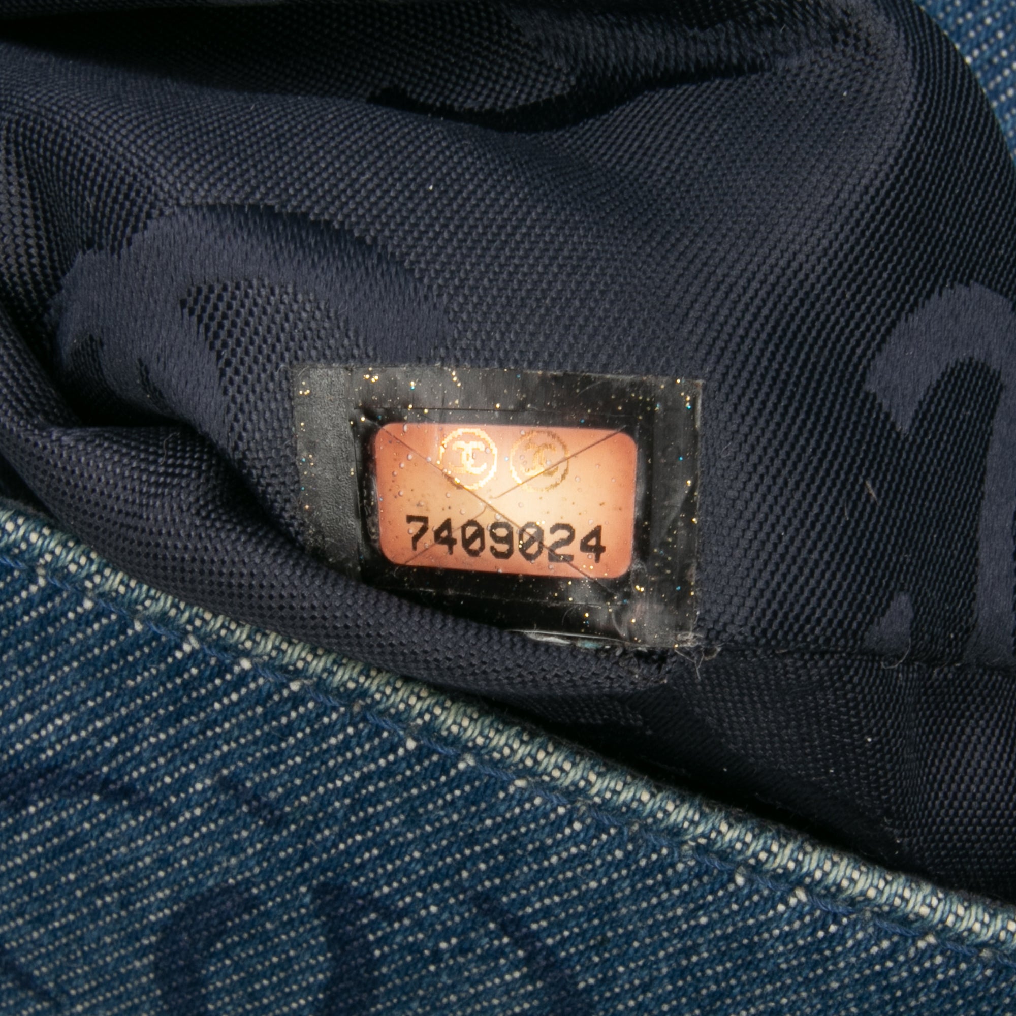 CC Printed Denim Single Flap