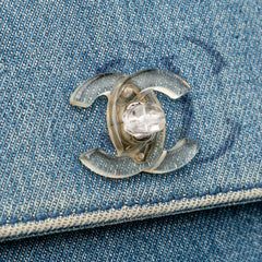 CC Printed Denim Single Flap