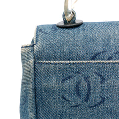 CC Printed Denim Single Flap