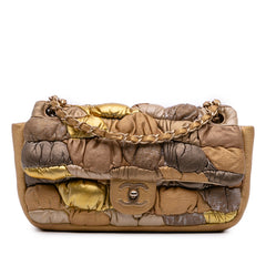 CC Metallic Lambskin Patchwork Flap