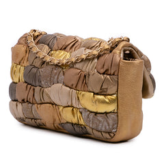 CC Metallic Lambskin Patchwork Flap