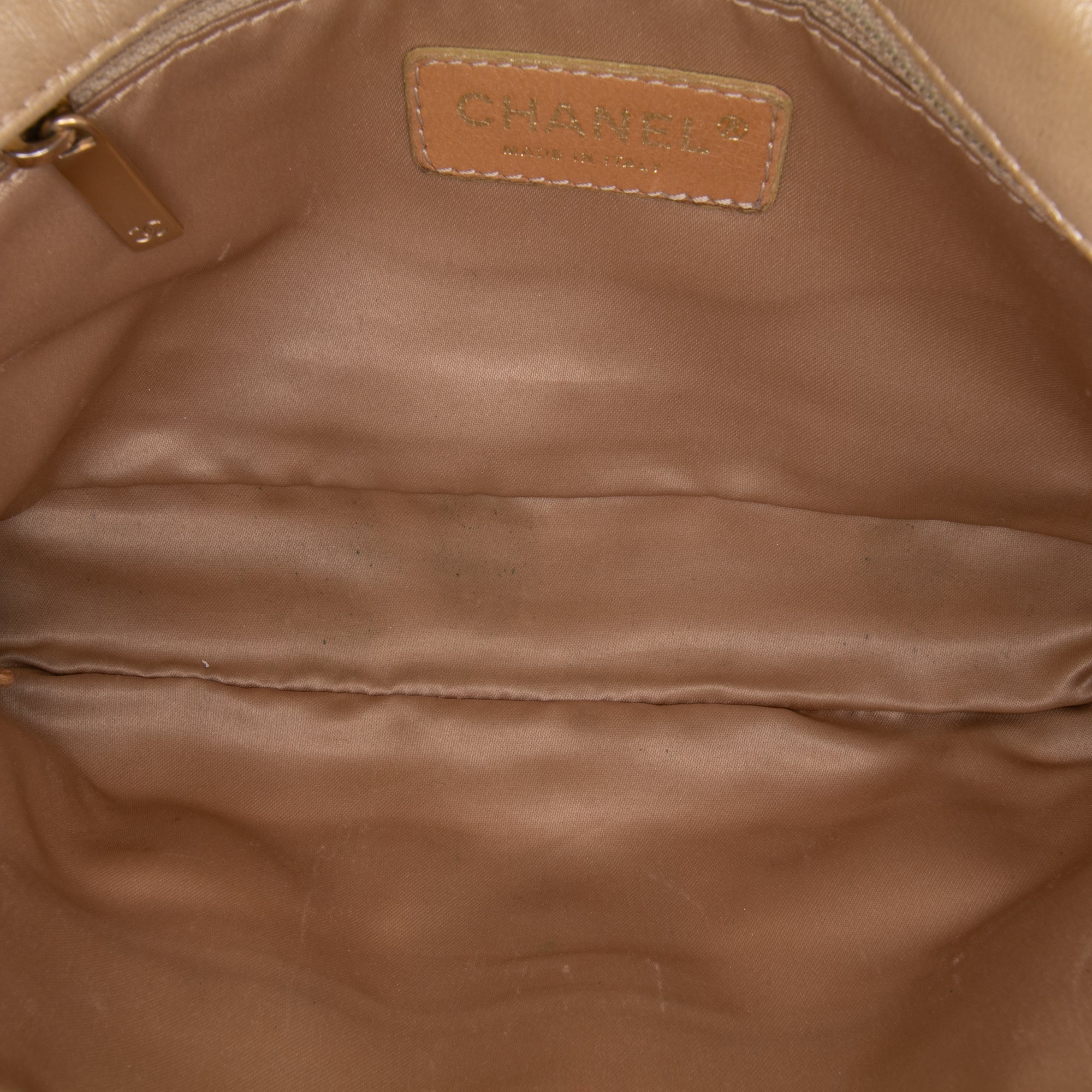 CC Metallic Lambskin Patchwork Flap