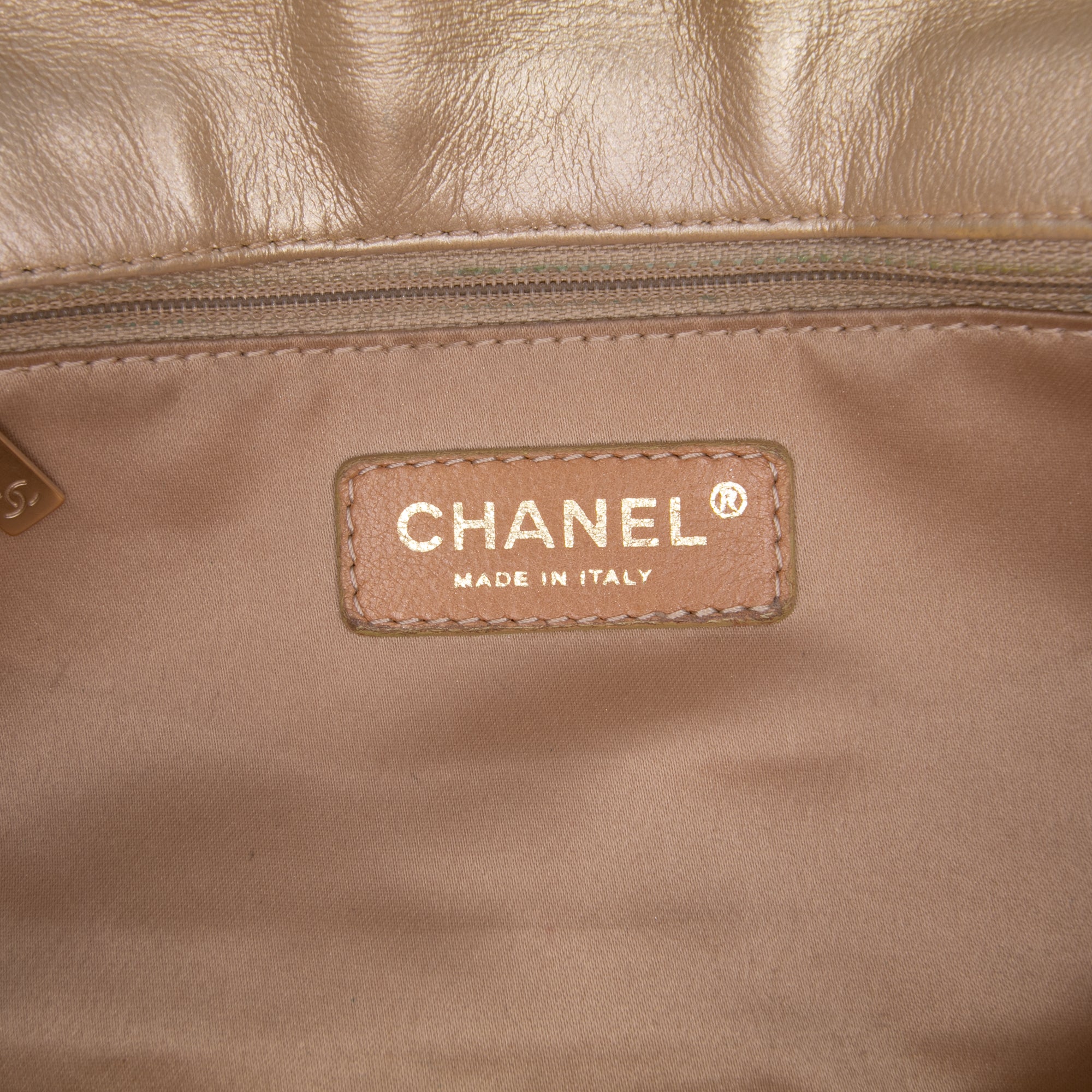 CC Metallic Lambskin Patchwork Flap