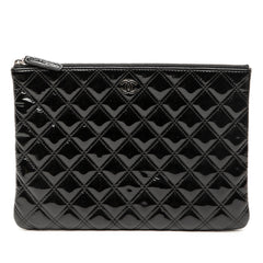 Medium Quilted Patent O Case Clutch
