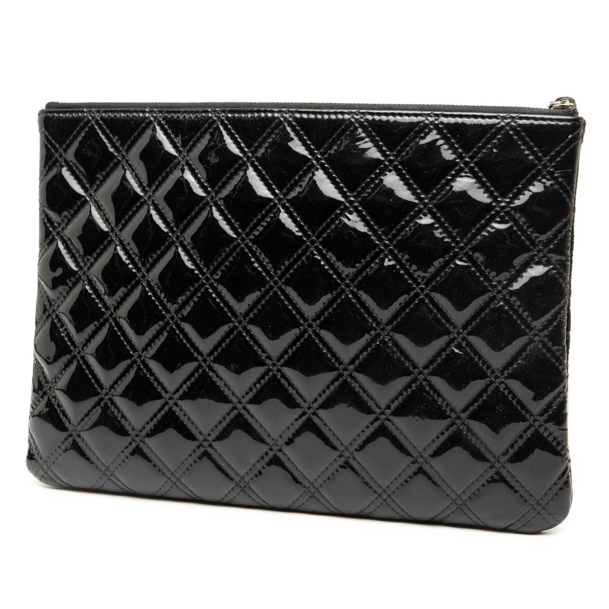 Medium Quilted Patent O Case Clutch