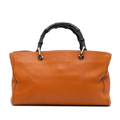 Medium Calfskin Bamboo Shopper Satchel