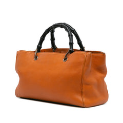 Medium Calfskin Bamboo Shopper Satchel