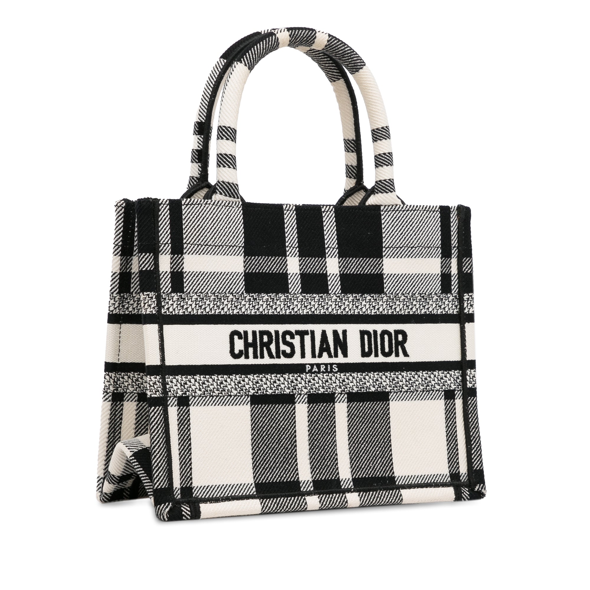 Small Check N Dior Canvas Book Tote_1