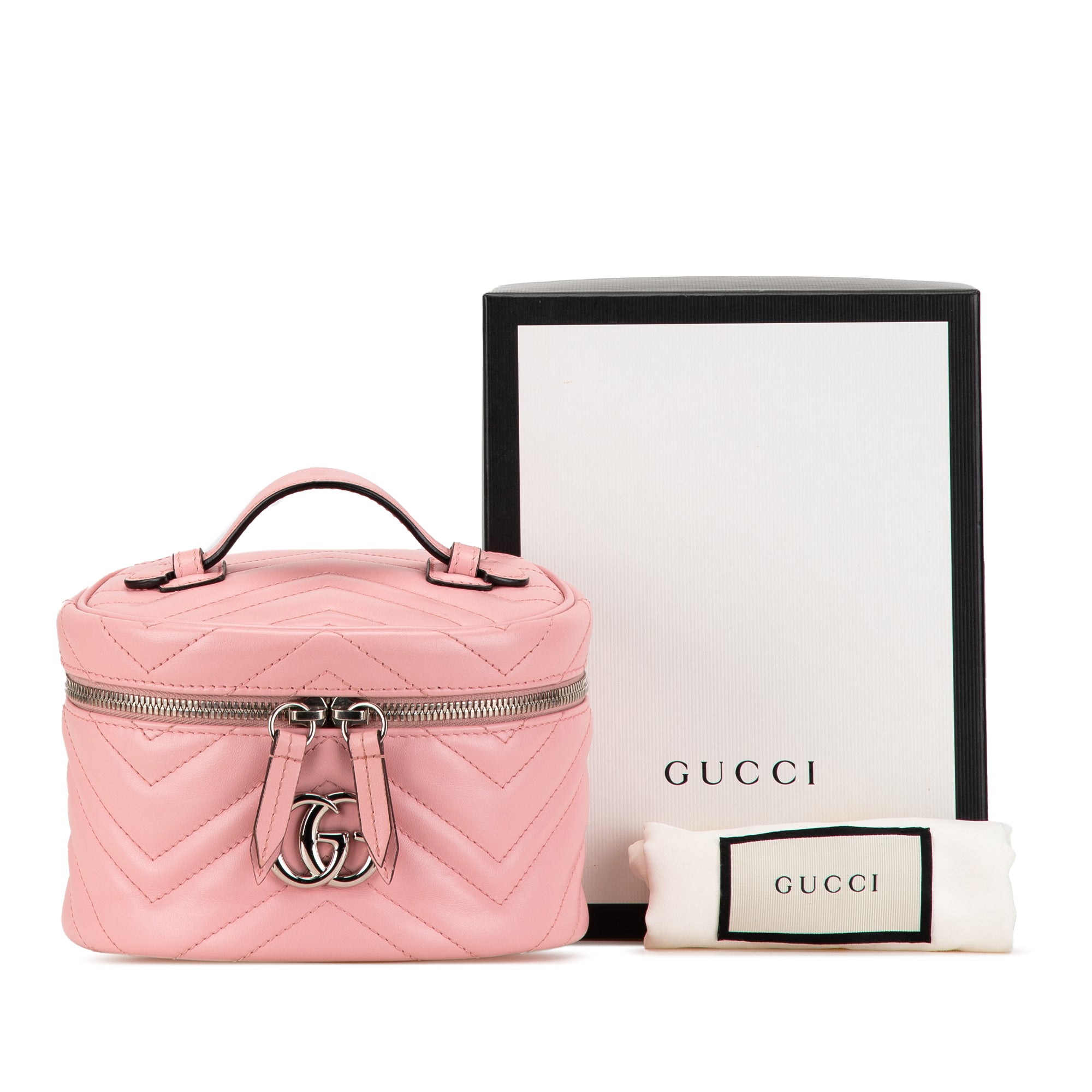 Mini GG Marmont Round Leather Vanity Bag