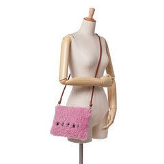 Shearling and Calfskin Logo Crossbody