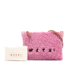 Shearling and Calfskin Logo Crossbody