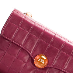 Square Quilted Lambskin Beaded Chain Shoulder Bag