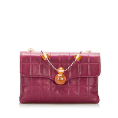Square Quilted Lambskin Beaded Chain Shoulder Bag