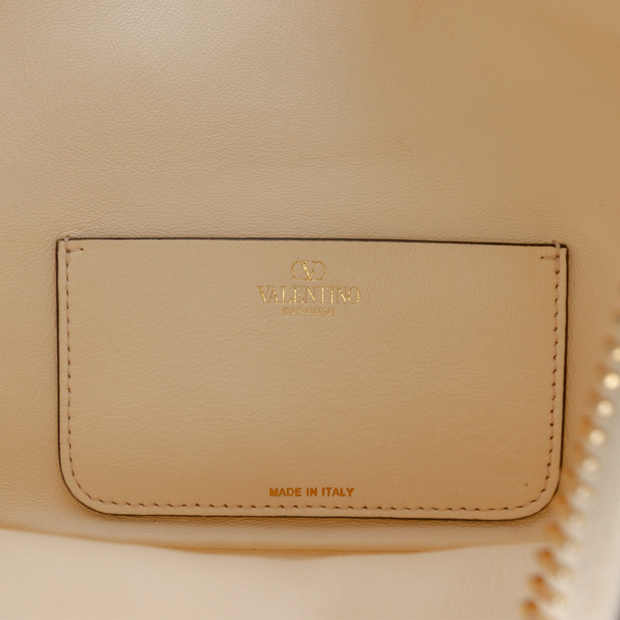 Small Grainy Calfskin VLogo Moon Hobo