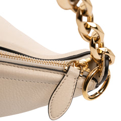 Small Grainy Calfskin VLogo Moon Hobo