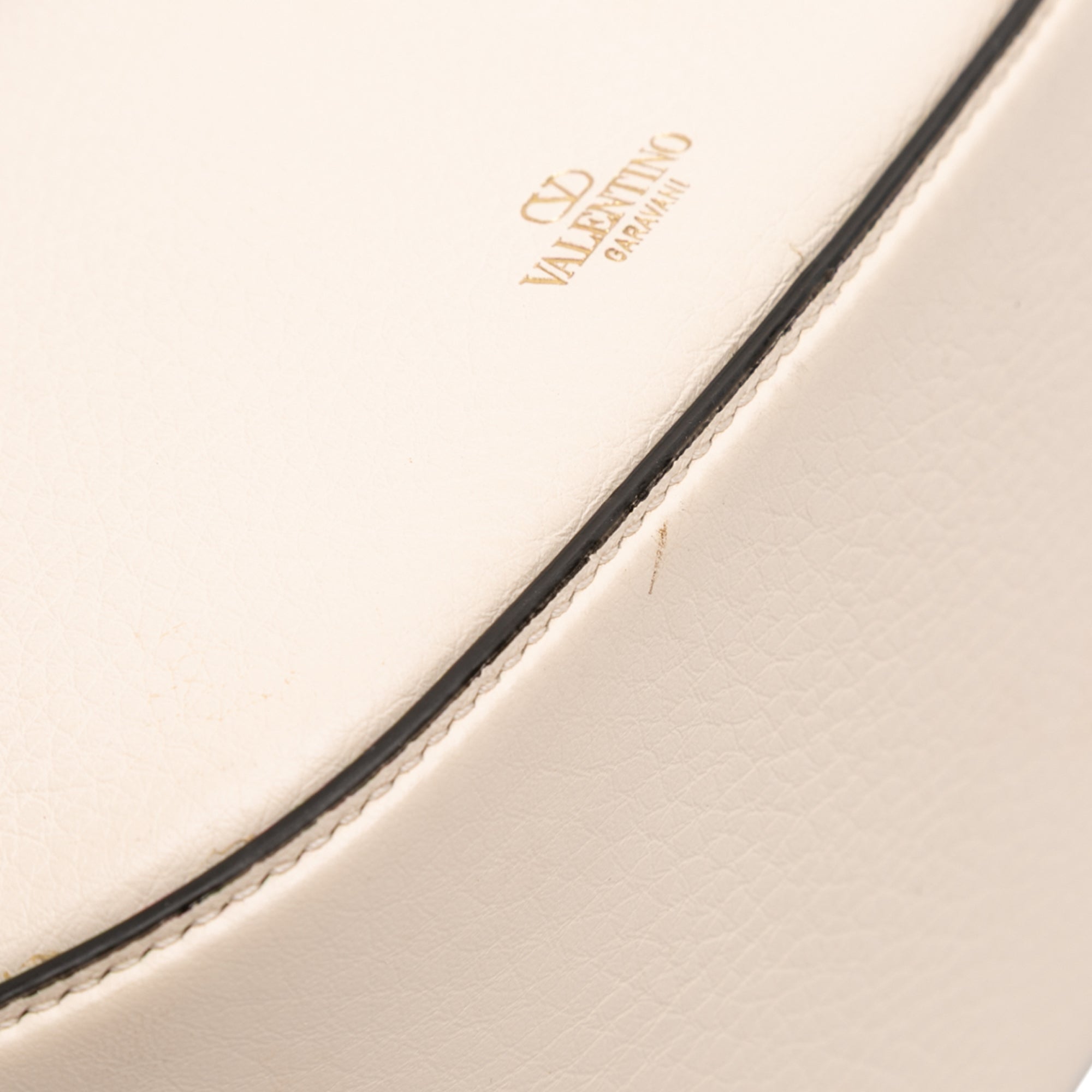 Small Grainy Calfskin VLogo Moon Hobo