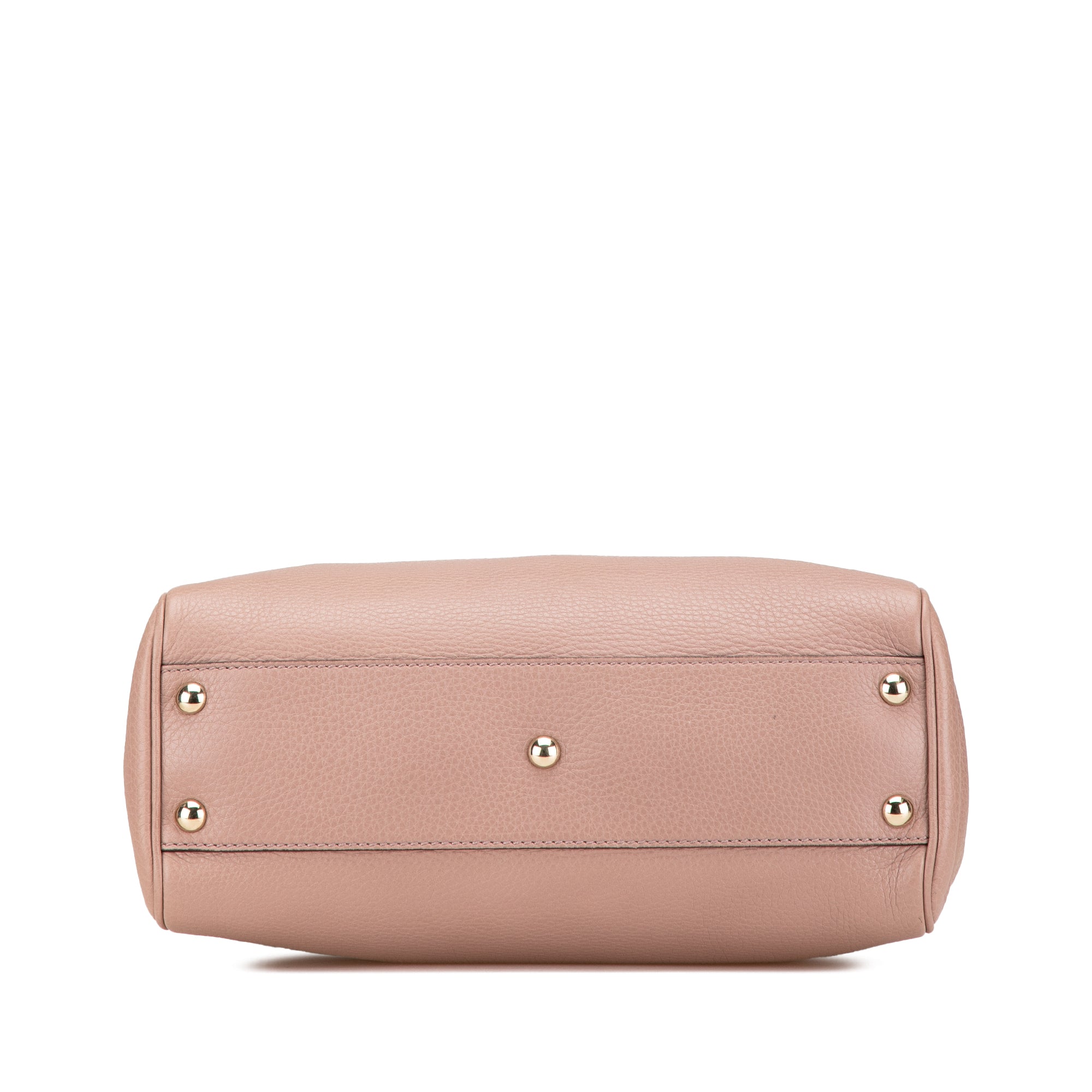 Small Calfskin Bamboo Shopper Satchel