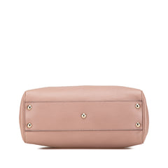 Small Calfskin Bamboo Shopper Satchel