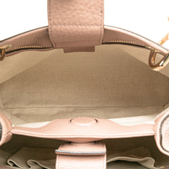 Small Calfskin Bamboo Shopper Satchel