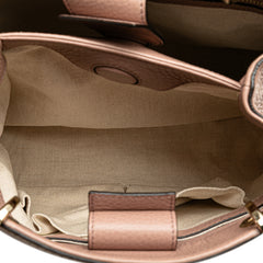 Small Calfskin Bamboo Shopper Satchel