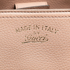 Small Calfskin Bamboo Shopper Satchel