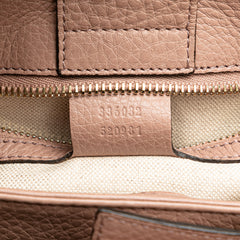 Small Calfskin Bamboo Shopper Satchel