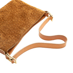 C Macadam Suede Shoulder Bag