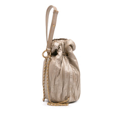 Small Metallic Calfskin Coco Pleats Drawstring Backpack
