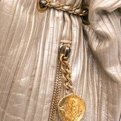 Small Metallic Calfskin Coco Pleats Drawstring Backpack
