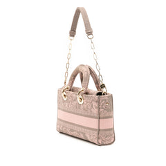 Medium Canvas Embroidered Toile De Jouy Lady D Joy Satchel