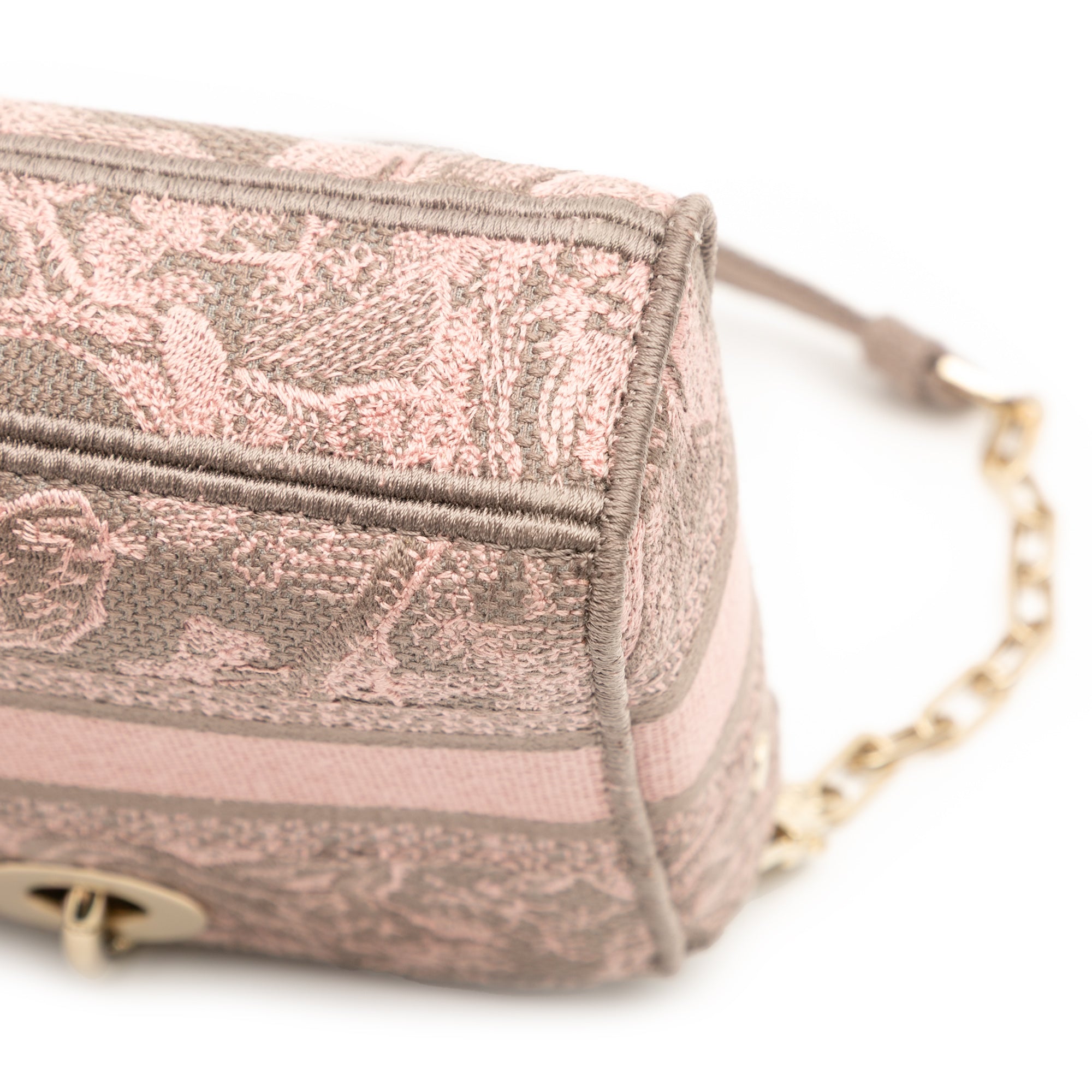 Medium Canvas Embroidered Toile De Jouy Lady D Joy Satchel