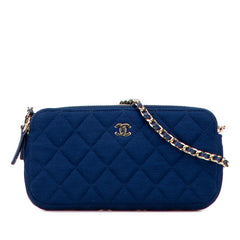 CC Quilted Jersey Double Zip Wallet on Chain