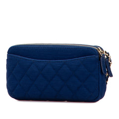CC Quilted Jersey Double Zip Wallet on Chain