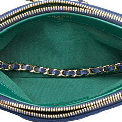 CC Quilted Jersey Double Zip Wallet on Chain