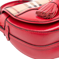 Patent Leather and Haymarket Check Coated Canvas Maydown Crossbody