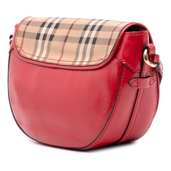 Patent Leather and Haymarket Check Coated Canvas Maydown Crossbody