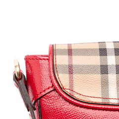 Patent Leather and Haymarket Check Coated Canvas Maydown Crossbody