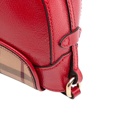 Patent Leather and Haymarket Check Coated Canvas Maydown Crossbody